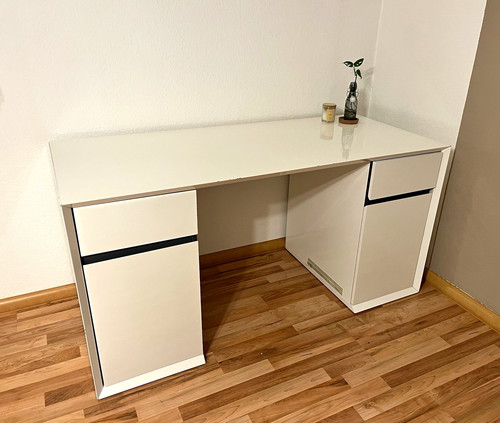 Weißer hochglanz schreibtisch - weißer,